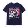 Live Fast! Eat Garbage! New Hot T-shirt Shirt Camisas Hombre for Men Wearing Tees Harajuku Shirts