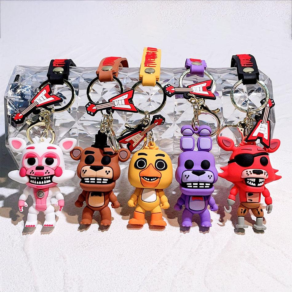 5 BUC Vrac Figurină de Acțiune Desen Animat Joc FNAF Ursuleț Fazbear Freddy Model Jucărie Chei Five Nights Freddy Pentru Cadou