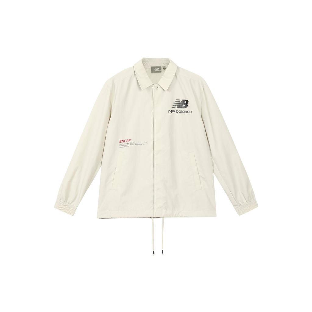 New Balance Jackets Unisex Ecru Lapel Moderate Other NAA24013-BEI