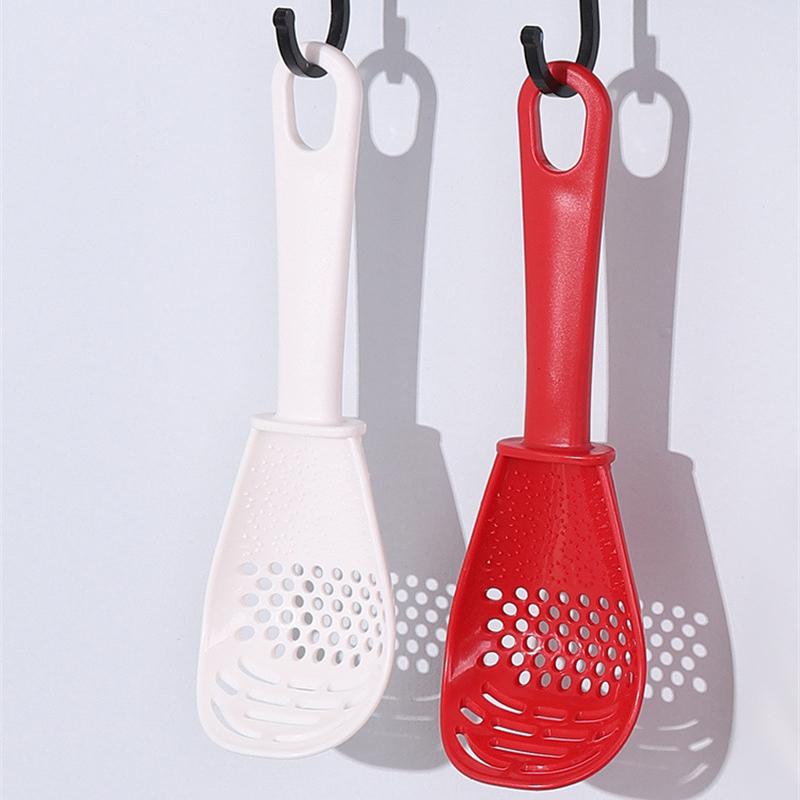 Multifunctional Filter Colander for Rice Spoon Household Kitchen Grinding Cooking Spoon Drain Spoon Kitchen Supplies