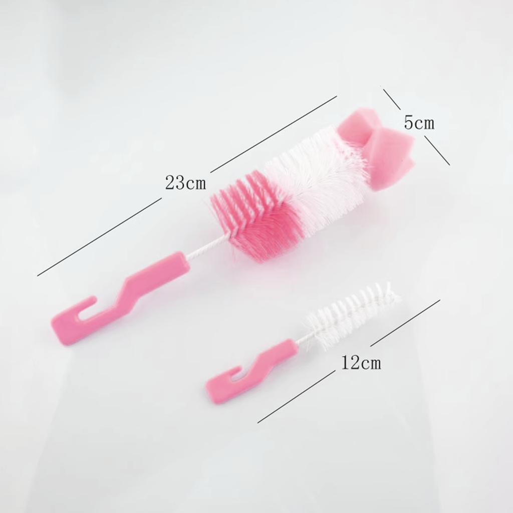 2PCS Cup Brush Cleaning Set Boutique Cardboard Set Bottle Brush Nipple Brush 360 Degree Stain Removal