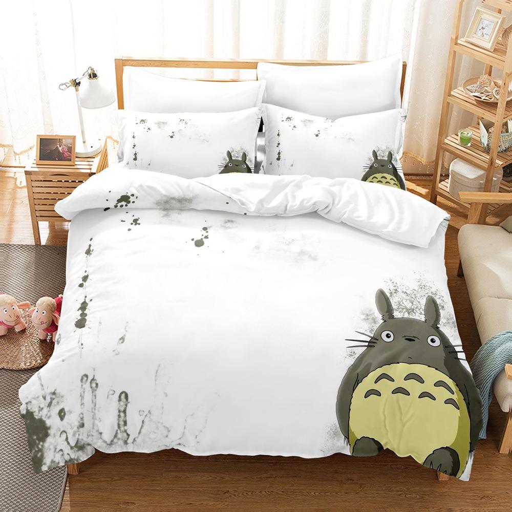 Copripiumino di lusso My Neighbor Totoro Set Biancheria da Letto Cartoni Animati per Bambini Coperta Singola Matrimoniale Decorazione Letto per Adolescenti Migliori Regali