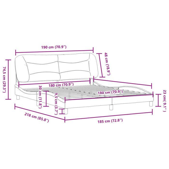 VidaXL Bed Frames with Headboard, Upholstered Bed, Slat Base, Double Bed, Adult Bedroom Bed 3208020