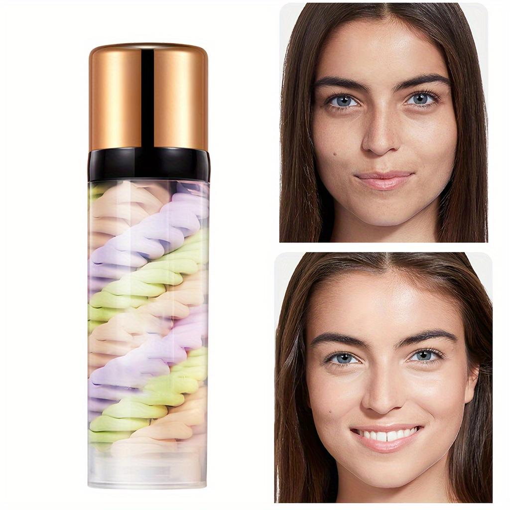 3 Color Contour Separation Cream Primer Skin Tone Correction Liquid, Primer Skin Tone Brightening Foundation Makeup Invisible Pores Moisturizing Skin