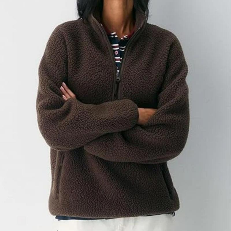 

Women s Zipper Pocket Women s Fleece Sweatshirt Top XXL зелёный