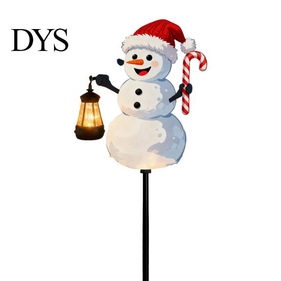 Weather Resistant Stake Lights 1/2Pcs Holding Lantern Santa Light, Christmas Snowman Solar Lamp with Claus Stake, Decorative Light for Outdoor Garden