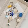 1Pcs Summer Themed Key Chain Scallop Shell Starfish Pendant Handmade Cute Decor for Women Daily Use Bag Car Key Gifts