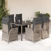VidaXL Ensemble à Manger de Jardin avec Coussins 7 pcs, Table et Chaises avec Dossier Réglable, Meubles d'Extérieur, 3213329
