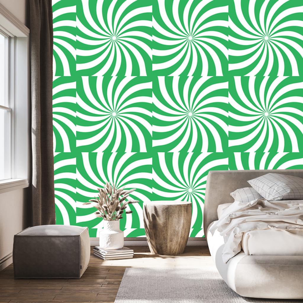 Hippie Green Background Wallpaper for Living Room and Bedroom 50x1000