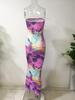 Women's Plus Size Tie-Dye Off-Shoulder Bandeau Dress - Spring/Summer 2025 Fashion