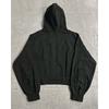 Unisex Gothic Streetwear Hooded Sweatshirt With Pleated Detail Loose Fit Long Sleeve Fall Winter Casual Top