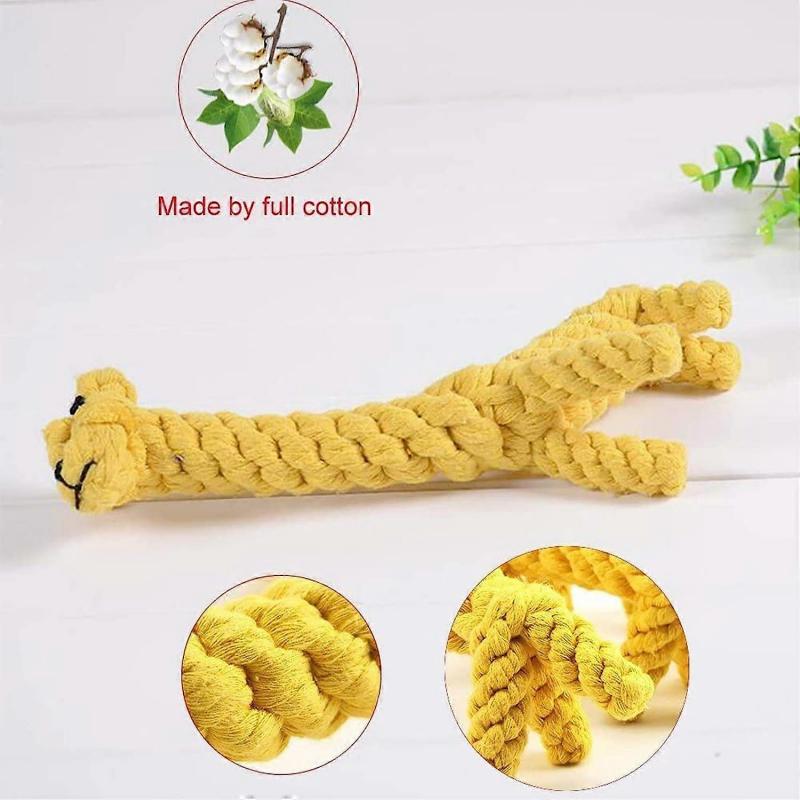 Dog Pet Puppies Chew Toy Teething Bored Dog Rope Ball Knot Training Teeth Dog Treat Toy Small and Medium Dog (Giraffe)