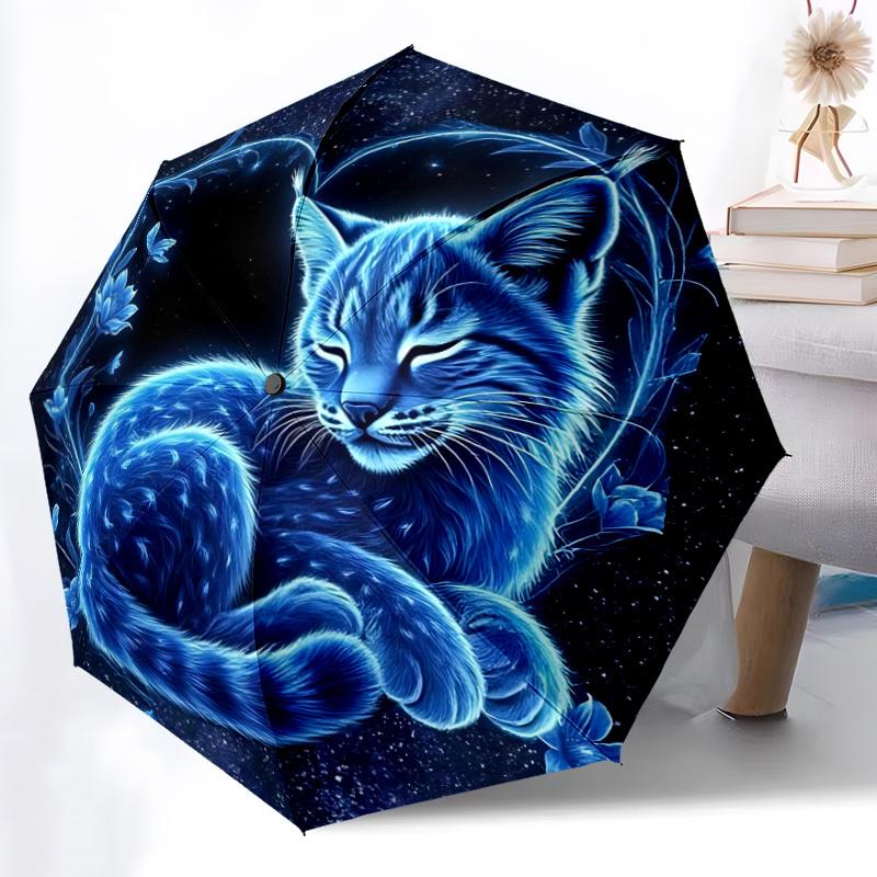 1pc Cat Dreamscape Automatic Open/Close Umbrella with Folding feature Compact Travel Umbrella, Lightweight design, for Commuting136