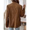 2025 Autumn Winter Women's Solid Color Corduroy Blazer Coat Fashion Outerwear for Europe America