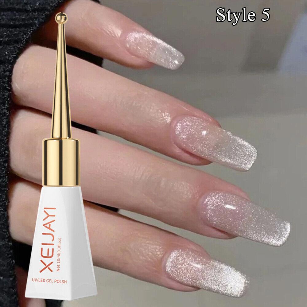 Magnetischer Gel-Nagellack, Aurora-Kristall, Katzenaugen-Gel-Nagellack, Soak-Off-UV-Gel-Nagel