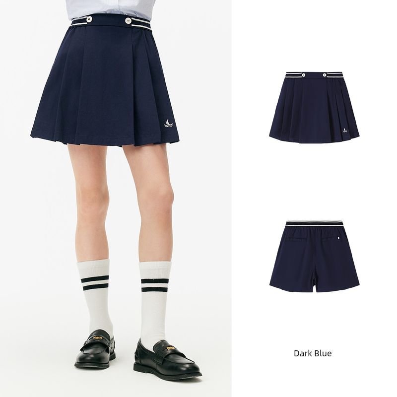 Navigare Italian Small Sailboat Girls  Half-Skirt 2026 Summer New Children s Pleated Skirt Pants Island Melody-Dark Blue 120