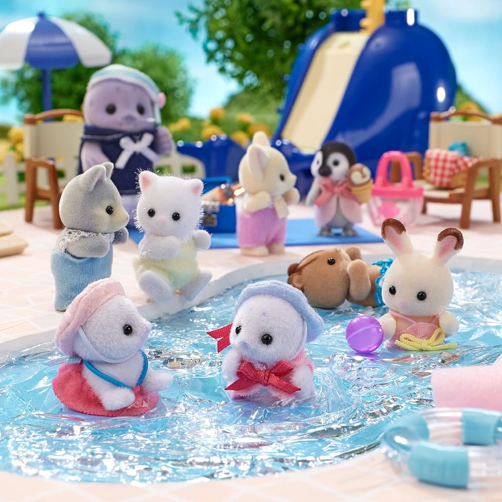 EPOCH Sylvanian Families Seal Family Doll Set 3 Years and Up Toy for Dollhouse