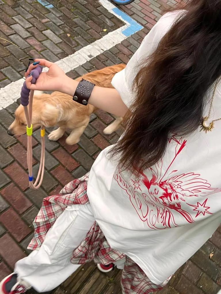 American High Street Cupid's Arrow Print Short Sleeve Women's T-irt Loose Top Streetwear Cute Graphic Clothing