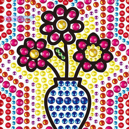 1 Set Diamant-Malerei-Aufkleber-Set, Cartoon-Frucht-Blumen-Muster, Strass-Aufkleber, Kunsthandwerk für Kinder und Erwachsene