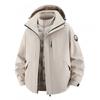 Men Women 3-in-1 Outdoor Waterproof Windproof Jacket With Detachable Down Inner Layer Hiking Camping Winter