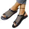 Large size flat bottom back strap sandals women's summer 2025 new breathable fish mouth mesh sandals women
