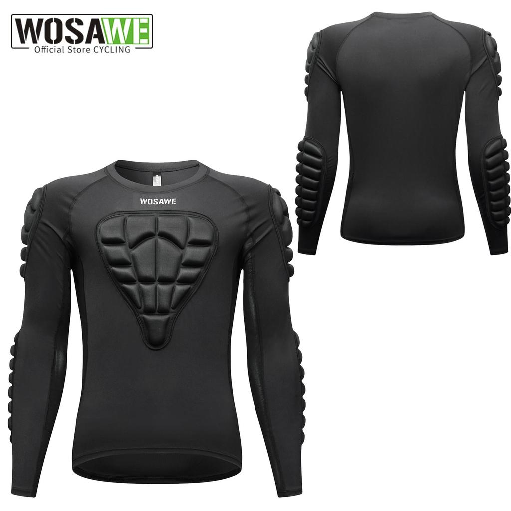 Wosawe Tricou de motocicletă motocross pentru bărbați, respirabil, elastic, din EVA, cu pernuțe moi