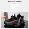 Boys' Winter 2025 Fleece-Lined Leather Running Shoes for Medium & Large Children, Warm Sports Cotton Shoes