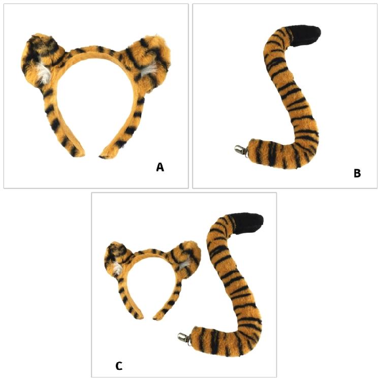 Stage Character Accessory with Plush Animal Print for Cosplay Outfits, Party Styling and Role-Play Wear Appeal