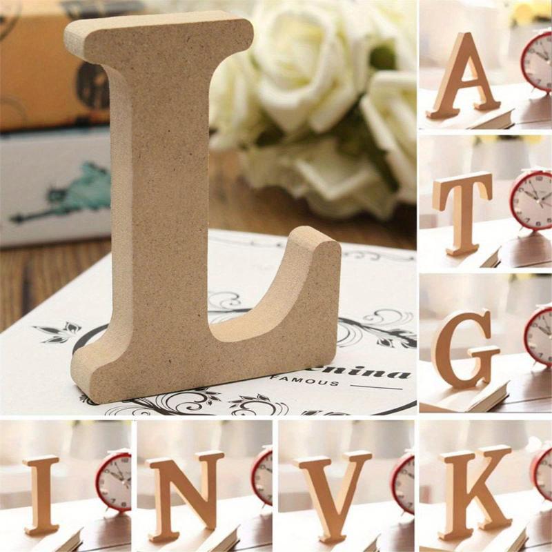 26-Letter Wooden Alphabet DIY 10cm Handicrafts Three-Dimensional Decorative Letters Sign Decorations Craft Supplies