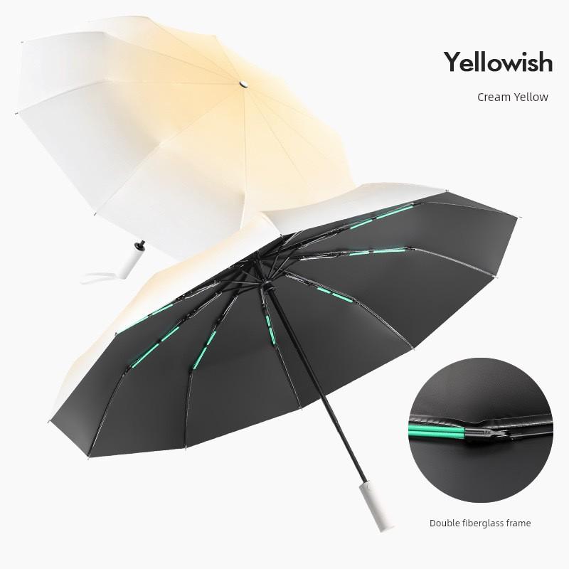 Automatic Gradient Color Umbrella for Women, Sun Protection and Uv Protection Dual-Purpose Black-Coated Umbrella for Men, Large Umbrella