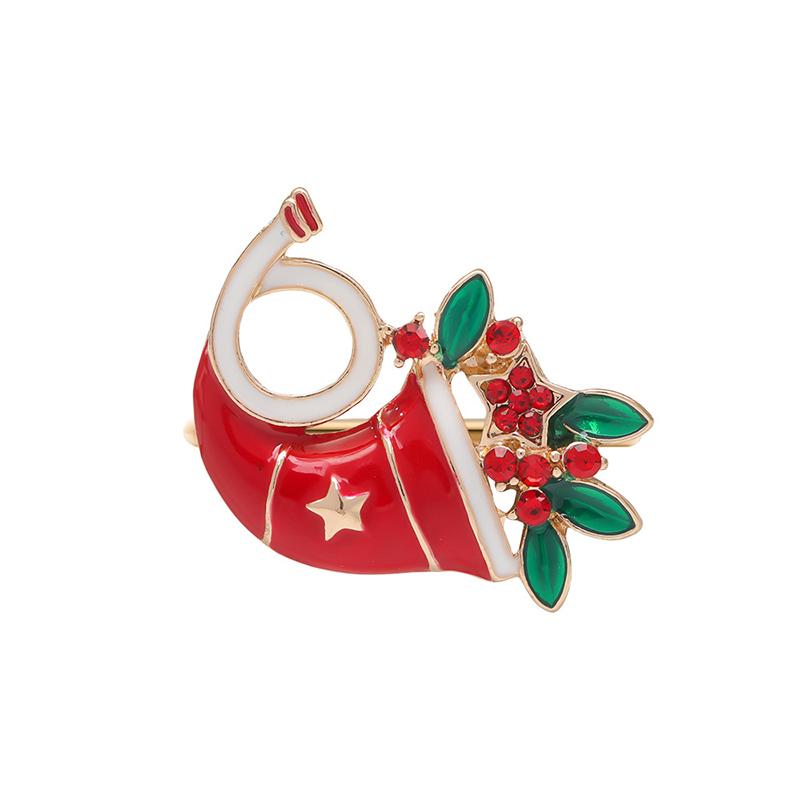 Christmas Napkin Ring Metal Xmas Bell Elk Napkin Holder Flower Wreath Rings Wedding Banquet Hotel Table Decoration Accessories