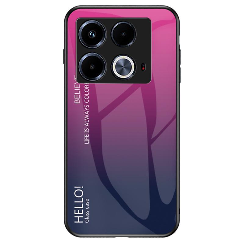 

Для Infinix Note 40 Чехол из закаленного стекла PC+TPU Защитный чехол для телефона Gradient Rose
