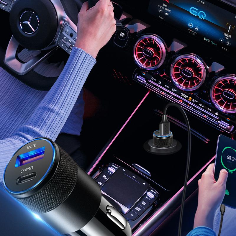 15w Usb Car Charger Pd Fast Charging Phone Charger Lighter Socket Power Adapter For Iphone 11 12 Max Xiaomi Samsung