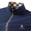 MONTAGUT Men's Plaid Polo Collar Long Sleeve Sweatshirt