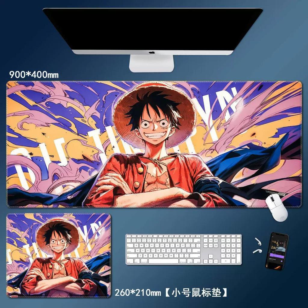 Cartoon ONE PIECE Leather Mouse Pad Large Monkey D. Luffy Roronoa Zoro Keyboard Pad Anime Peripheral Table Pad Non-slip Mouse Pad for Boys and Girls