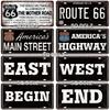 ROUTE 66 Metal Sign Tin Sign Licenses Plate Garage Decor Plaque Vintage Man Cave Bar Pub Club Home Wall Decor Garage Poster