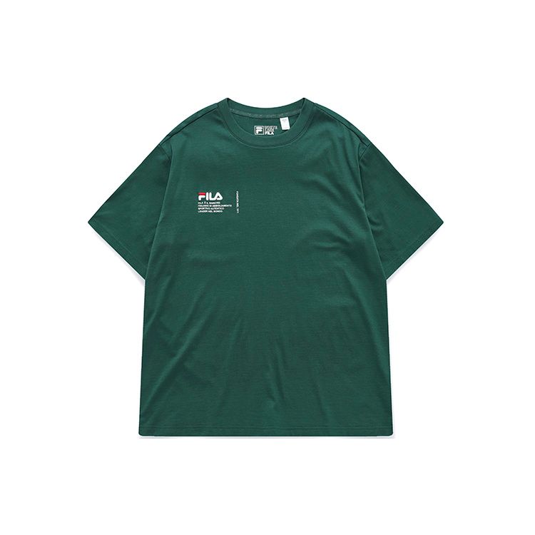 

FILA Large Logo Sports Casual Crew Neck Short Sleeve T-Shirt Men Tops Magic-Green F11M219105FDG XXL
