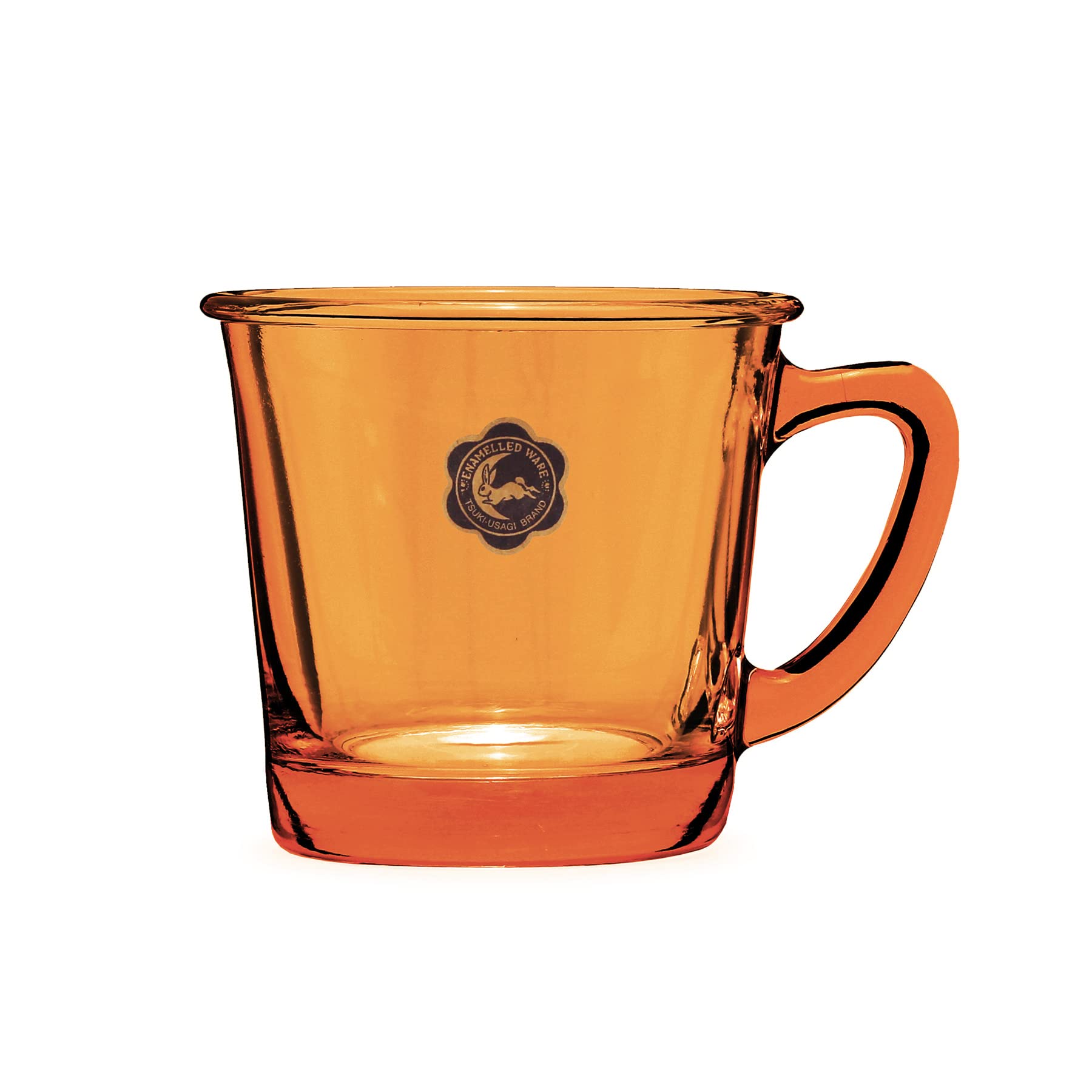 

Кофейная чашка из молочного стекла Tsuki Usagi Jirushi, Сделано в Японии, Подарочная коробка, Янтарный