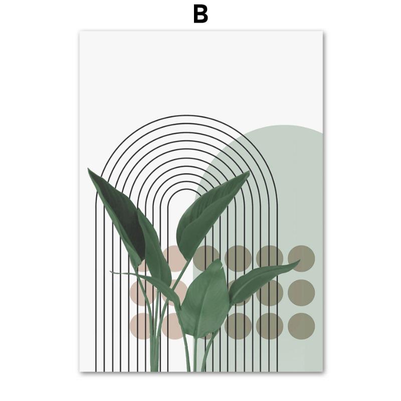 

Бохо зеленые листья солнечные линии радуга лицо девушки настенная живопись холст абстрактные постеры и принты картинки для декора гостиной 21cm×30cm NoFrame