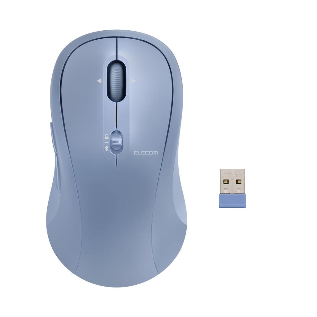 ELECOM OSMOD Seven 7 Wireless Bluetooth to 2 7 Tilt Blue Mouse, Quiet, 2.4GHz, Multi-Pairing (Up Devices), Buttons, Wheel, Large, (M-MY40MBSBU-G)