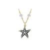 Idyllia Starfish Pendant Imitation Crystal Gold-Toned Imitation Pearl Necklace Unisex Necklace 5684116