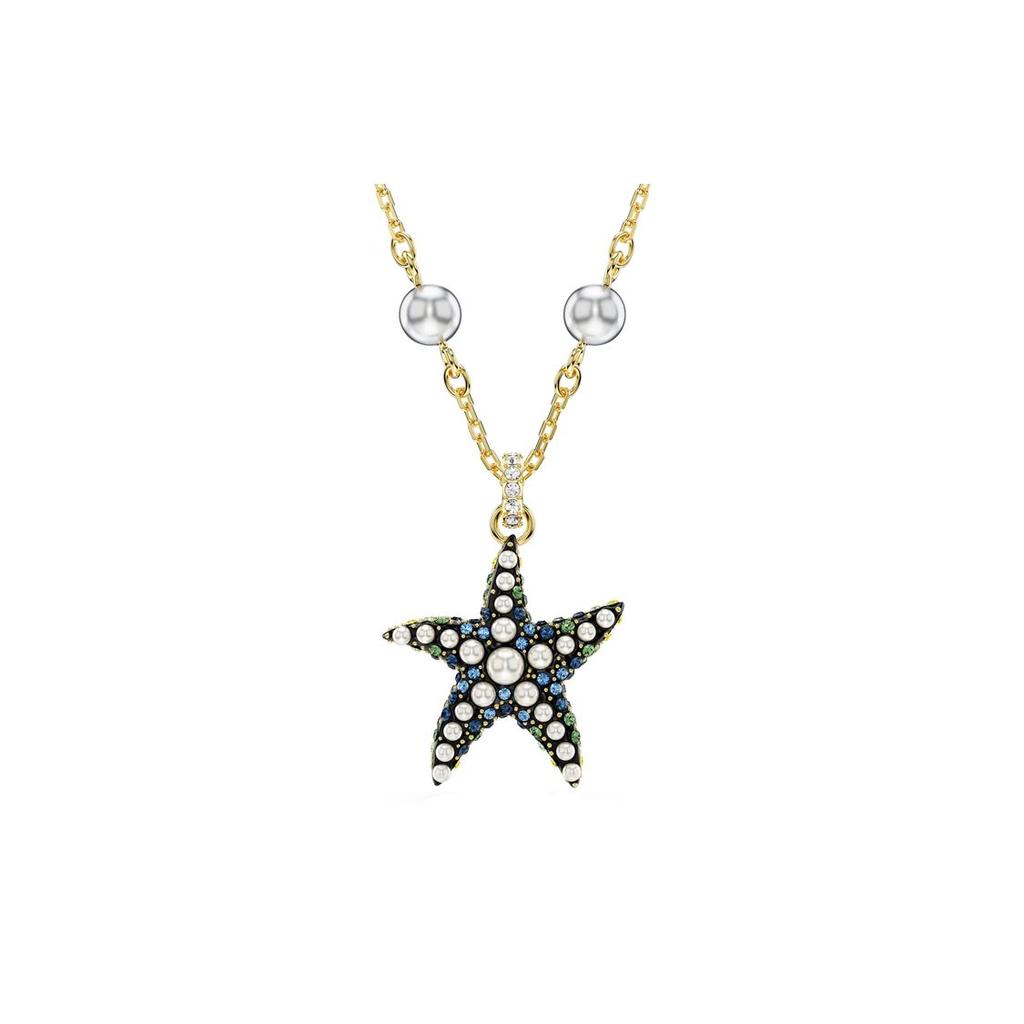 Swarovski Idyllia Starfish Pendant Imitation Crystal Gold-Toned Imitation Pearl Necklace Unisex Necklace 5684116