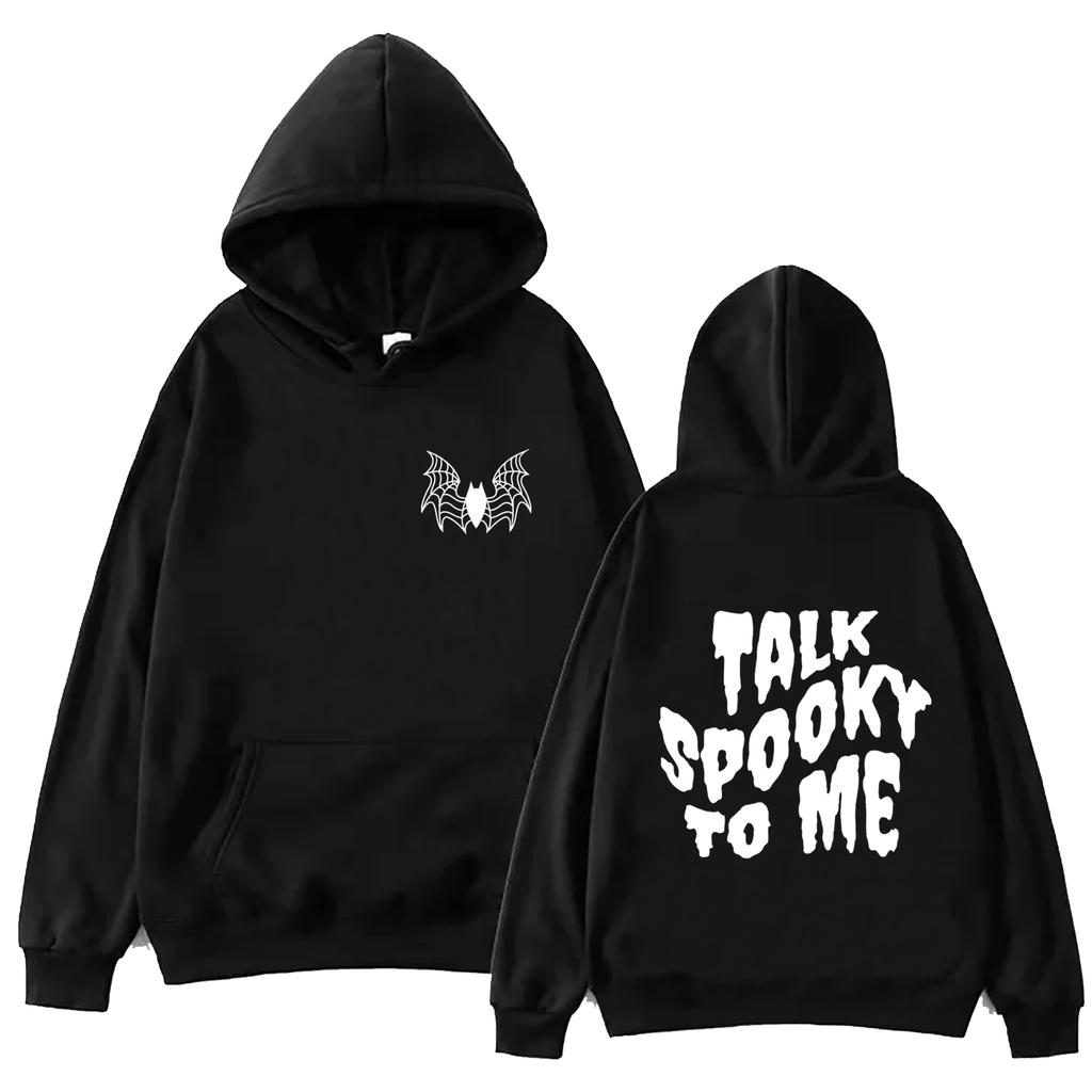 Talk Spooky To Me Halloween Spooky Hoodie Women and Man Printing Spring and Summer Halloween Party Casual Long Sleeve
