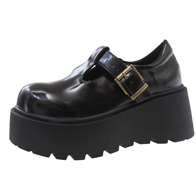 Fashion Aphixta Luxury Leather Women Platform Shoes 7.5cm Chunky Heel Buckle Modern Boots Shoe Wine Red Woman Boats Botines Para Mujeres