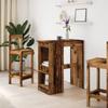 Vidaxl Bar Table With Compartments, Solid Wood, 90X47.5X103.5 Cm