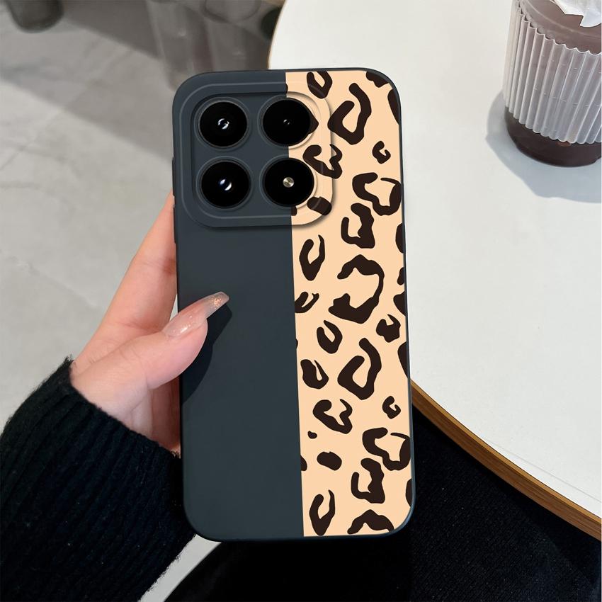 Do Xiaomi 17 Pro Max Poco C71 C75 M7 M8 F7 F8 14 14T 15 15T Etui Retro Wzór Panterki Premium Płynny Silikon Odporne na Upadek Etui Do Xiaomi Pokrowiec