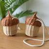 New Acorn-shaped Storage Basket Hand-woven Round Rattan Bag Bucket Tropical Beach Style Woven Shoulder Bag Po Props