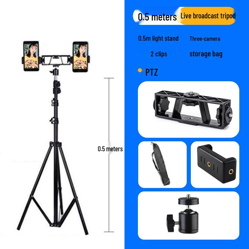 Photography Light Stand & Mobile Phone Tripod – 2.1m Adjustable Floor & Desktop Bracket for Live Streaming