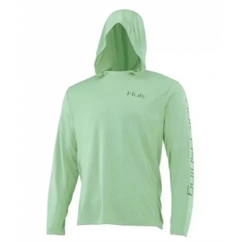 HUK Fishing Shirts Long Sleeve Hooded Tops Lightweight Breathable UPF 50 Sun Protection Men Women Anglers