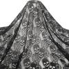 1Yard Black Skull And Roses Lace Fabric, Tablecloth Wedding Decor Halloween DIY Supplies 150cm Width